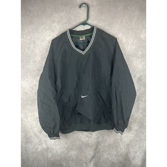 Vintage White Tag NIKE Center Check Embroidered Swoosh Pullover Jacket Size L - Picture 1 of 4